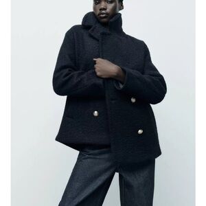 New with tags Zara Navy Double-Breasted Coat